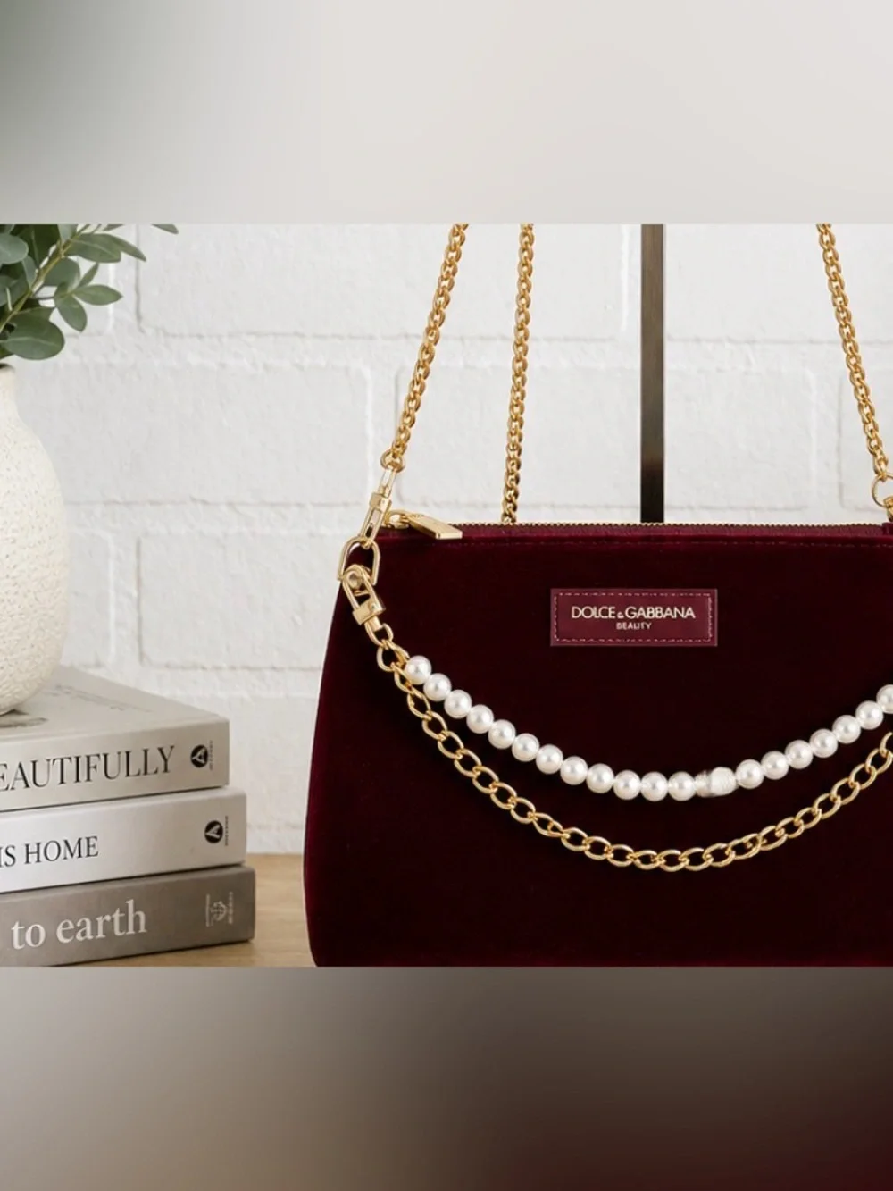 Dolce & Gabbana Burgundy Velvet Cosmetic/Beauty Bag GWP VIP Item